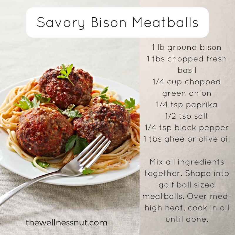 Savory Bison Meatballs